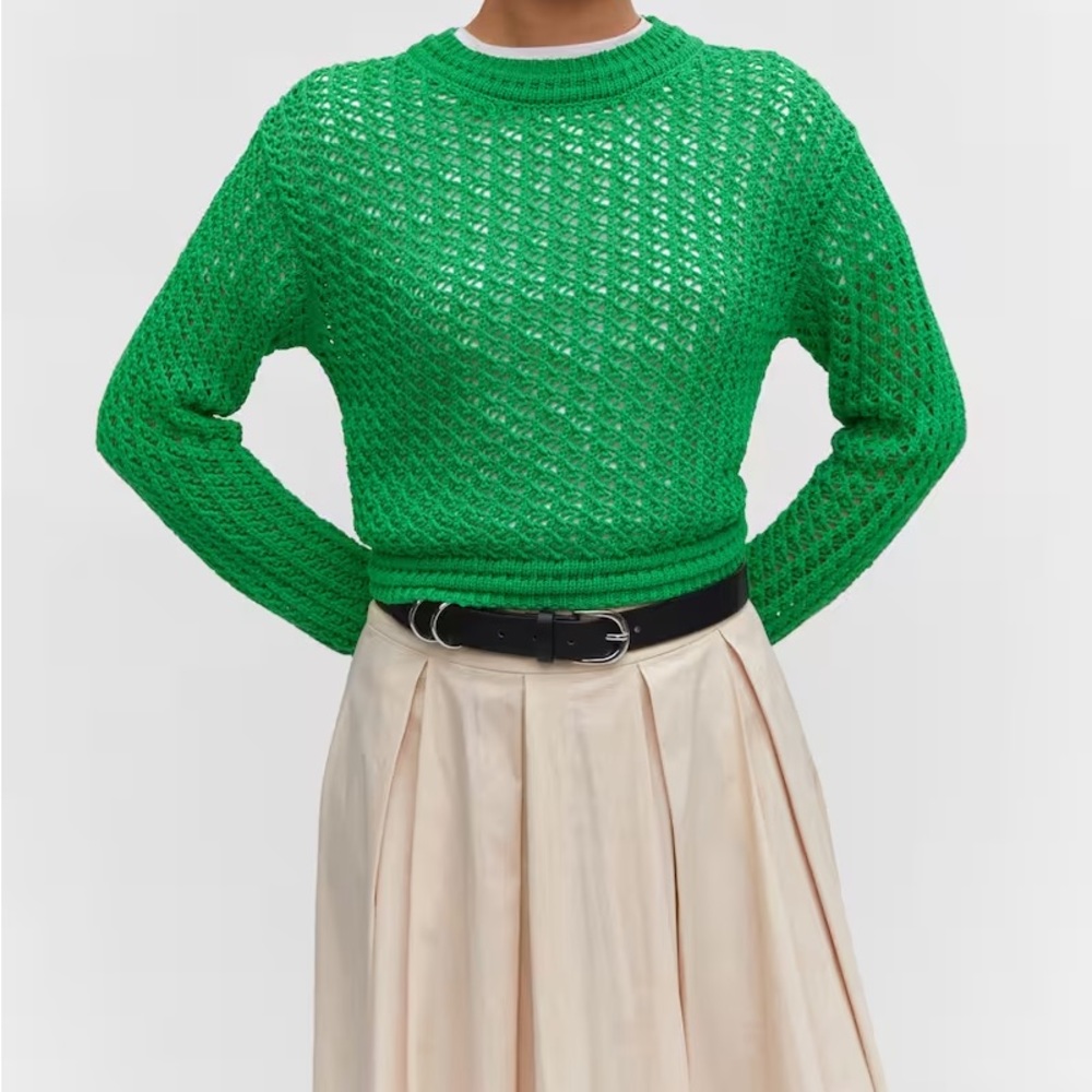 Mango short crochet sweater
